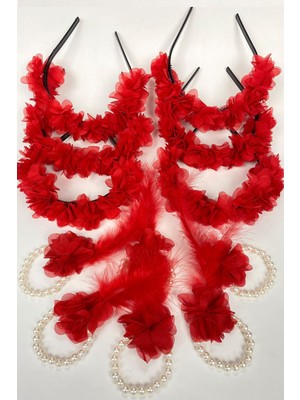 Hayalperest Boncuk Lazer Çiçekli 6 Adet Nedime Tacı ve Hediyelik Çocuk Tacı 6 Adet