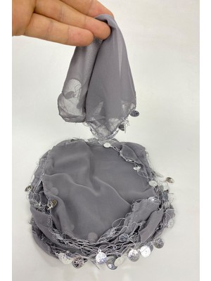 Hayalperest Boncuk Gümüş Para Pul Işlemeli Şifon Lüx Halay Mendili 10 Adet