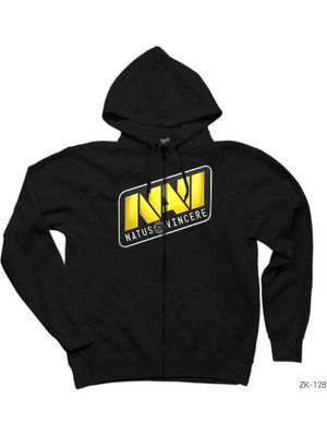Csgo Natus Vincere Navi Team Siyah Fermuarlı Kapşonlu Sweatshirt