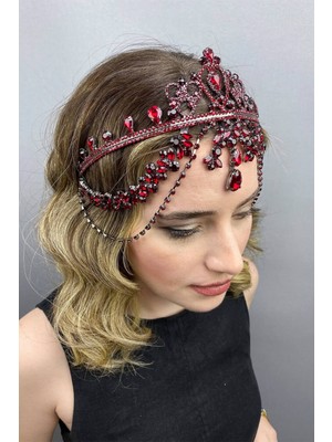 Hayalperest Boncuk Bordo Hürrem Gelin Kına Tacı