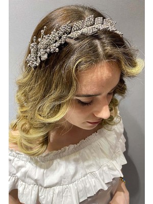 Hayalperest Boncuk Yaprak Model Boncuklu Saç ve Türban Aksesuarı