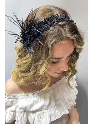 Hayalperest Boncuk Yaprak Model Boncuklu Saç ve Türban Aksesuarı