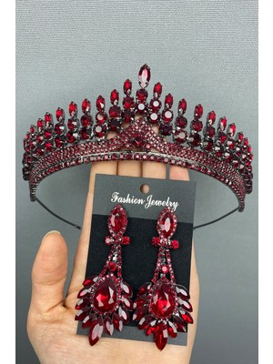 Hayalperest Boncuk Anteras Gelin Kına Tacı ve Küpesi