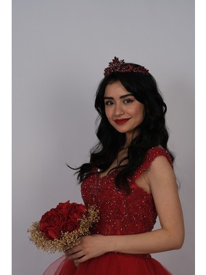 Hayalperest Boncuk Bordo Berlin Gelin Kına Tacı