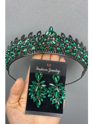 Hayalperest Boncuk Mia Gelin Kına Tacı ve Küpe Set