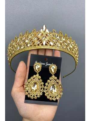 Hayalperest Boncuk Mia Gelin Kına Tacı ve Küpe Seti