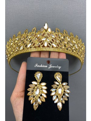 Hayalperest Boncuk Mia Gelin Kına Tacı ve Küpe Set