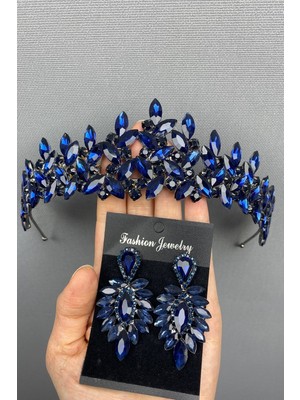 Hayalperest Boncuk Subra Gelin Kına Tacı ve Küpe Seti