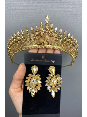 Hayalperest Boncuk Anteras Gelin Kına Tacı ve Küpe