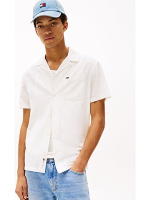 Tommy Hilfiger Tjm Lınen Blend Camp Ss Ext