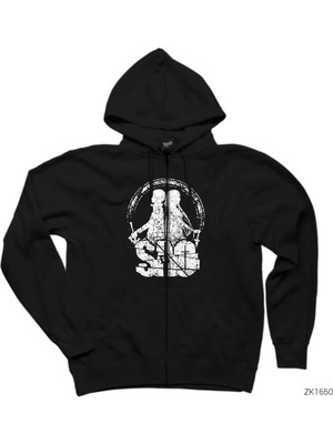 Sword Art Online Classic Siyah Fermuarlı Kapşonlu Sweatshirt