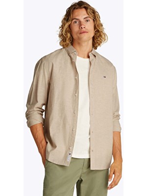 Tommy Hilfiger Tjm Reg Lınen Blend Ls Shırt Ext