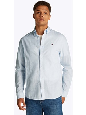 Tommy Hilfiger Tjm Reg Lınen Blend Ls Shırt Ext