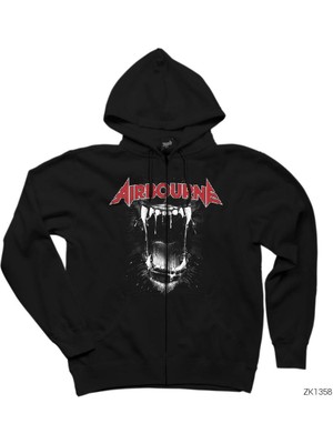 Airbourne Siyah Fermuarlı Kapşonlu Sweatshirt