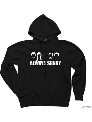 Its Always Sunny In Philadelphi Siyah Fermuarlı Kapşonlu Sweatshirt