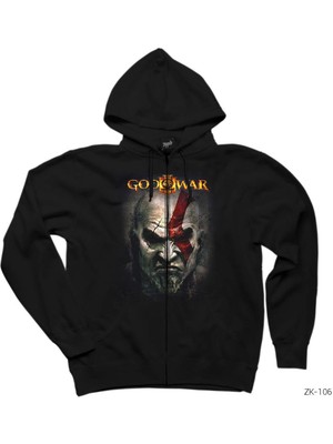God Of War 2 Siyah Fermuarlı Kapşonlu Sweatshirt