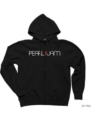 Pearl Jam Lighting Siyah Fermuarlı Kapşonlu Sweatshirt
