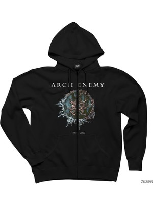 Arch Enemy 1996 2017 Siyah Fermuarlı Kapşonlu Sweatshirt