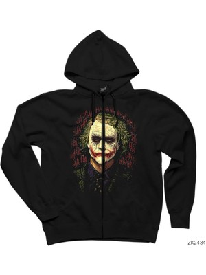 Joker Hahaha Siyah Fermuarlı Kapşonlu Sweatshirt