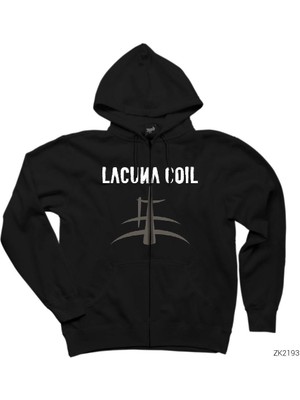 Lacuna Coil Siyah Fermuarlı Kapşonlu Sweatshirt