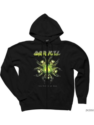 Overkill The Wings Of War Siyah Fermuarlı Kapşonlu Sweatshirt