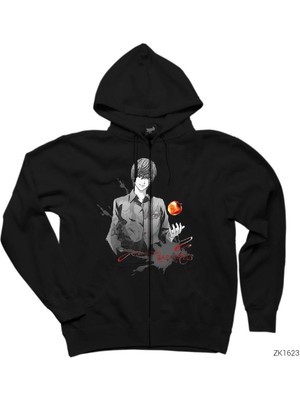 Death Note Bad Apple Siyah Fermuarlı Kapşonlu Sweatshirt