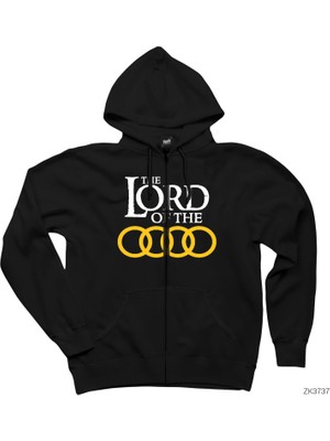 Lord Of The Audi Siyah Fermuarlı Kapşonlu Sweatshirt