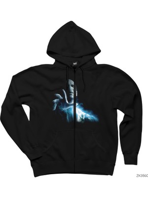 Lord Voldemort Siyah Fermuarlı Kapşonlu Sweatshirt