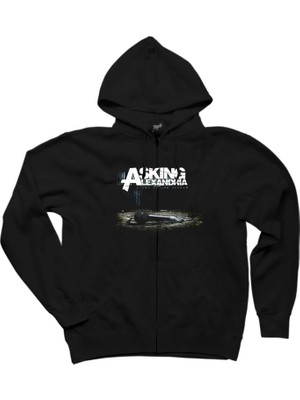Asking Alexandria Stand Up And Screen Siyah Fermuarlı Kapşonlu Sweatshirt
