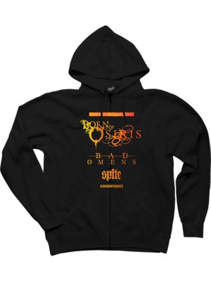 Born Of Osiris Simulation American Tour Siyah Fermuarlı Kapşonlu Sweatshirt