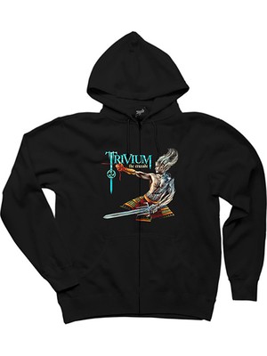 Trivium The Crusade Siyah Fermuarlı Kapşonlu Sweatshirt