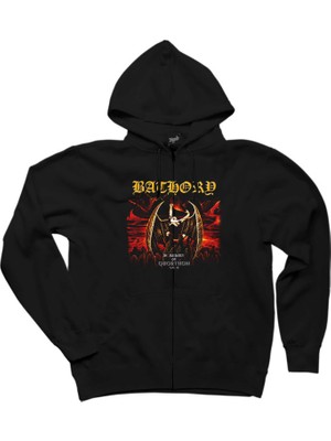 Bathory In Memory Of Quorthon Siyah Fermuarlı Kapşonlu Sweatshirt