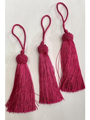 Hayalperest Boncuk Fuşya Topuzlu Tekli Püskül 12 cm 1 Adet