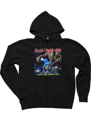 Iron Maiden The Final Frontier Siyah Fermuarlı Kapşonlu Sweatshirt