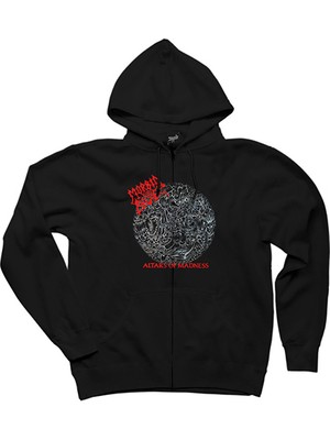 Morbid Angel Altars Of Madness Siyah Fermuarlı Kapşonlu Sweatshirt