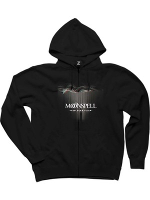 Moonspell From Down Below Siyah Fermuarlı Kapşonlu Sweatshirt