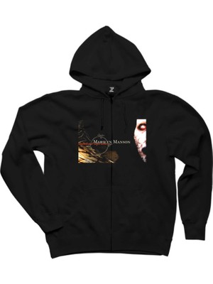 Marilyn Manson Antichrist Superstar Siyah Fermuarlı Kapşonlu Sweatshirt