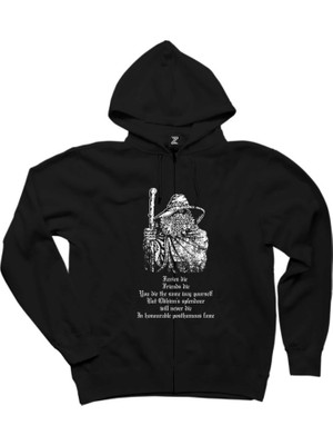 Burzum Old Siyah Fermuarlı Kapşonlu Sweatshirt