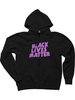Black Sabbath Black Lives Matter Siyah Fermuarlı Kapşonlu Sweatshirt