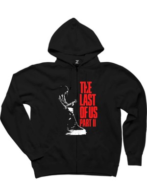 The Last Of Us 2 Ellie Guitar Siyah Fermuarlı Kapşonlu Sweatshirt
