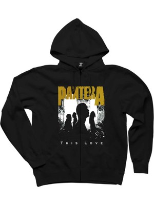 Pantera This Love Siyah Fermuarlı Kapşonlu Sweatshirt
