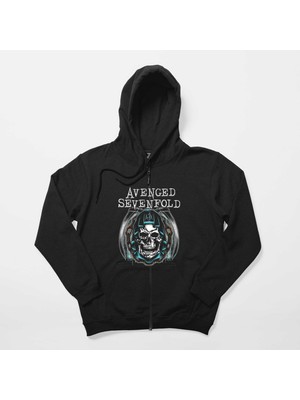 Avenged Sevenfold Nightmare A7X Siyah Fermuarlı Kapşonlu Sweatshirt