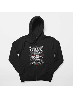 Guns N Roses Louis Ulle Kentucky Siyah Fermuarlı Kapşonlu Sweatshirt