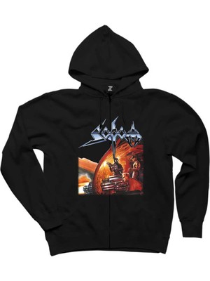 Sodom Agent Orange Siyah Fermuarlı Kapşonlu Sweatshirt