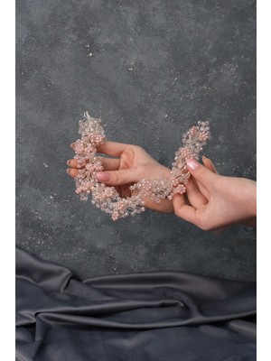 Hayalperest Boncuk Duru Boncuklu Gelin Tacı Saç ve Türban Aksesuarı