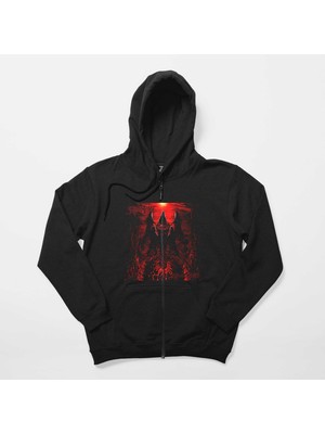 Suffocation Blood Dath Siyah Fermuarlı Kapşonlu Sweatshirt