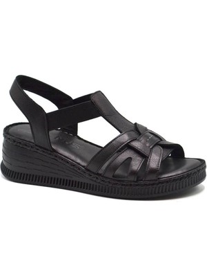 Venüs 24028801 Kadın  Deri Dolgu Topuk Comfort Sandalet