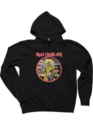 Iron Maiden Killers Siyah Fermuarlı Kapşonlu Sweatshirt