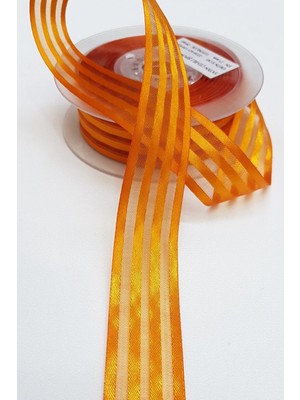 Hayalperest Boncuk Saten Çizgili Şifon Kurdele  2,5cm