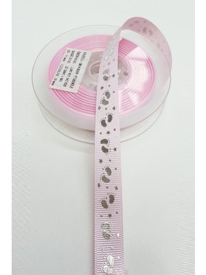 Hayalperest Boncuk Pembe Altın Sarısı Grogren Kurdele Bebek Temalı 1,5 cm